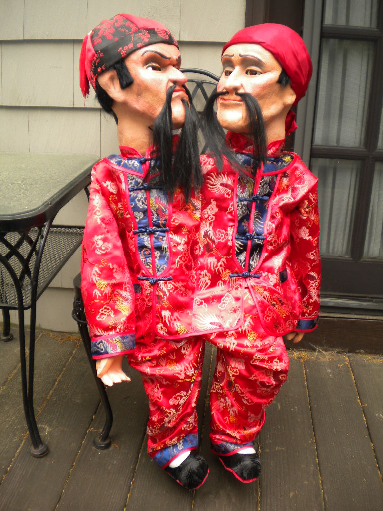 Payes siamese twins 001, a ventriloquist figure attributed to Dan Payes