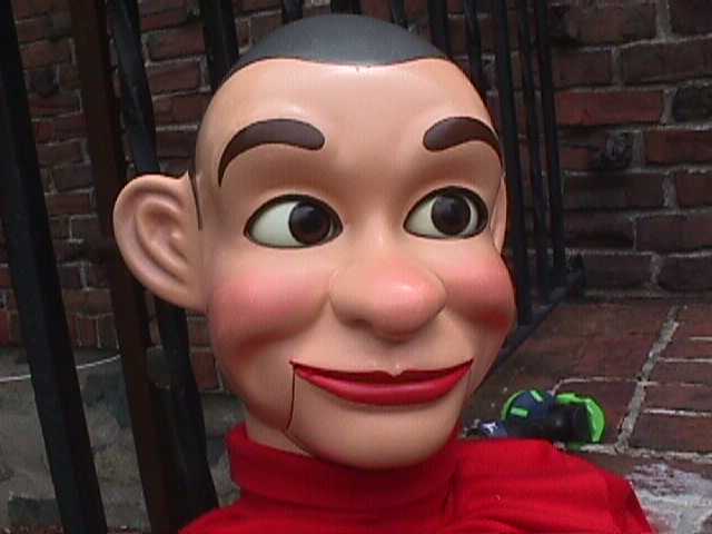 Knucklehead Smiff, a ventriloquist figure attributed to Brant Gilmer