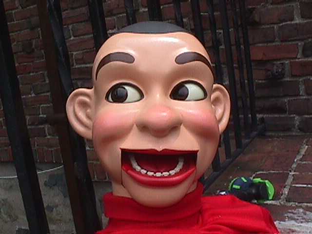 Knucklehead Smiff, a ventriloquist figure attributed to Brant Gilmer