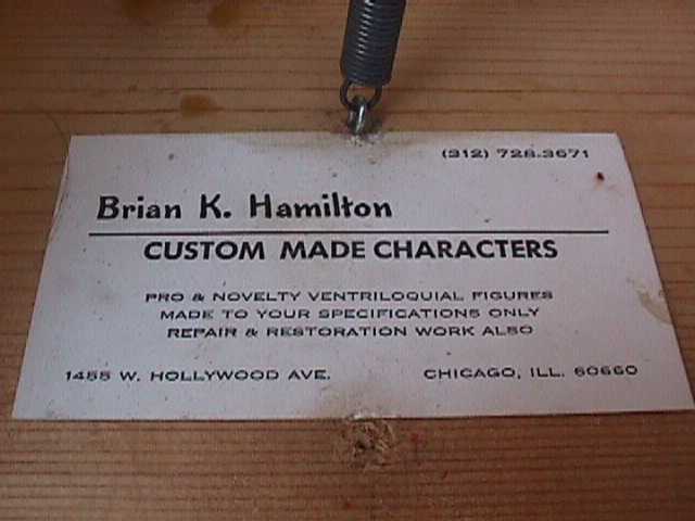 Wood Carved, a ventriloquist figure attributed to Brian Hamilton