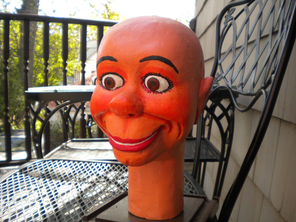 Brain Ezry Head, a ventriloquist figure attributed to Brian Hamilton