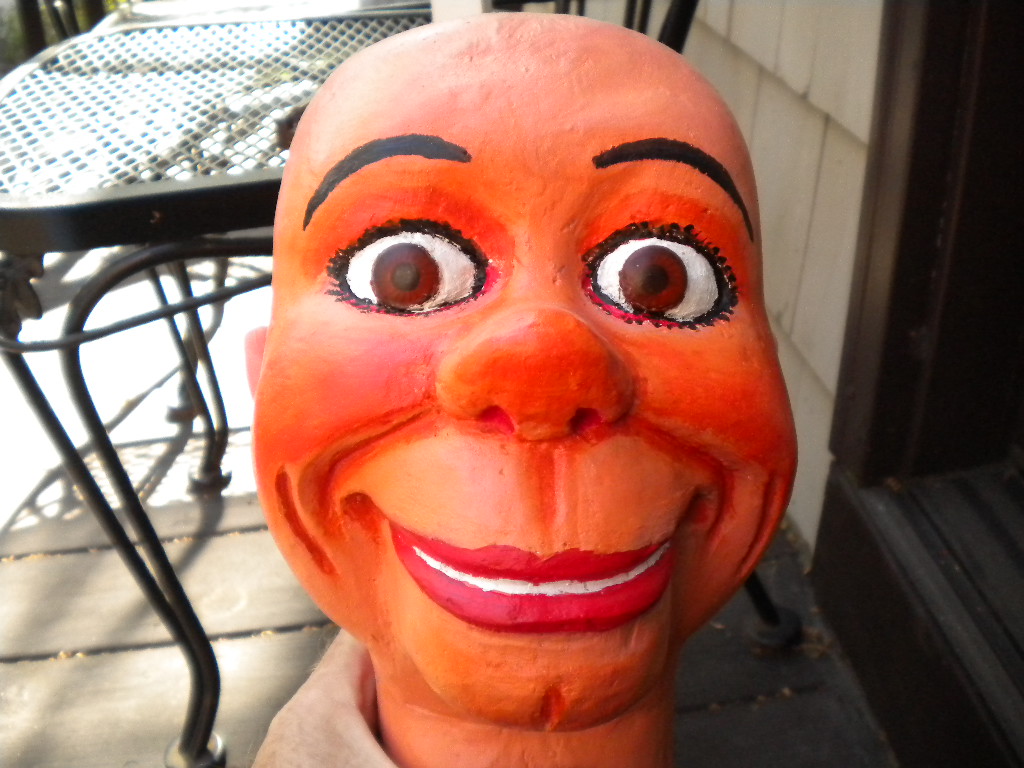Brain Ezry Head, a ventriloquist figure attributed to Brian Hamilton