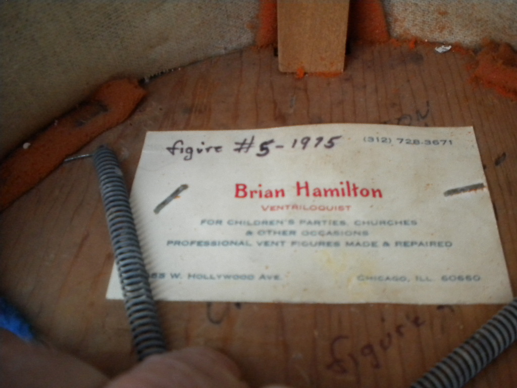 Brain Bird, a ventriloquist figure attributed to Brian Hamilton