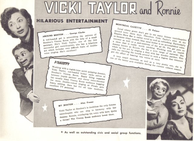 Vicki Taylor & Ronnie, a ventriloquist figure attributed to John Carroll