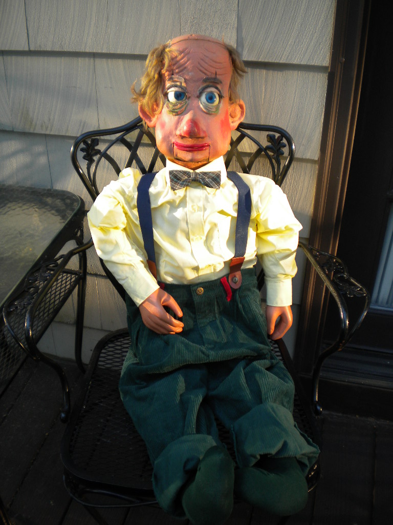 Carved, a ventriloquist figure attributed to Lou Dupont