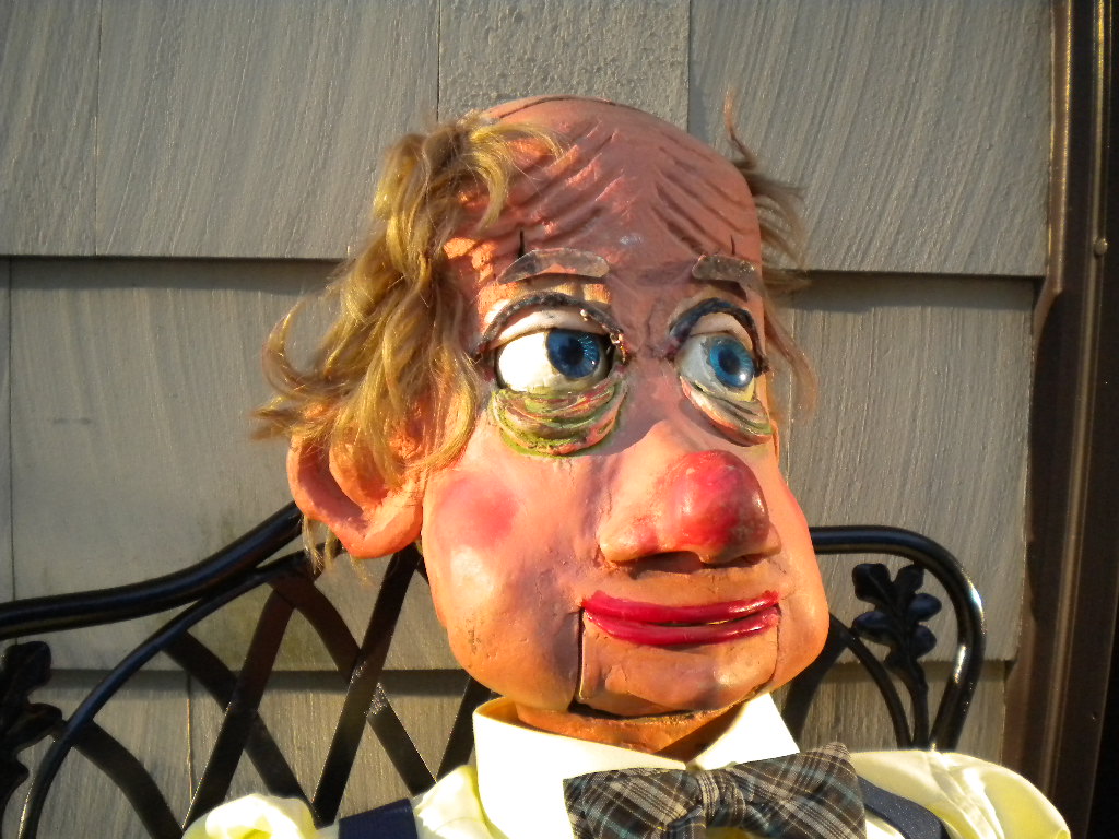 Carved, a ventriloquist figure attributed to Lou Dupont