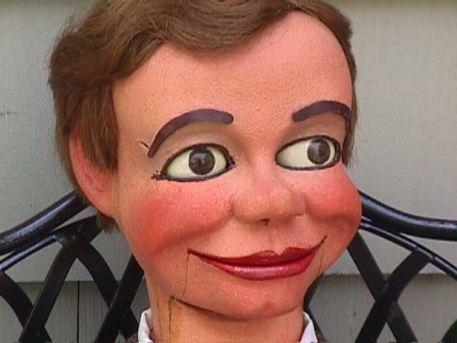Jim Jedry and Little Eddie Kelly, a ventriloquist figure attributed to Frank Marshall