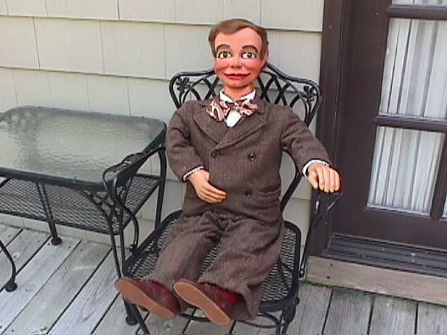 Jim Jedry and Little Eddie Kelly, a ventriloquist figure attributed to Frank Marshall
