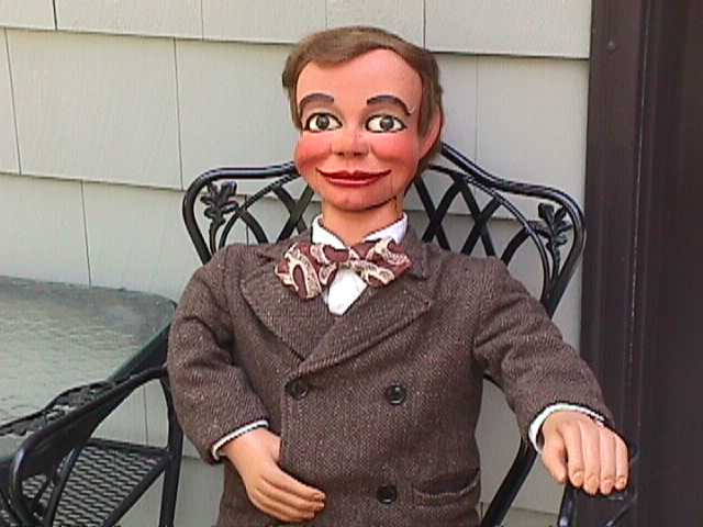 Jim Jedry and Little Eddie Kelly, a ventriloquist figure attributed to Frank Marshall