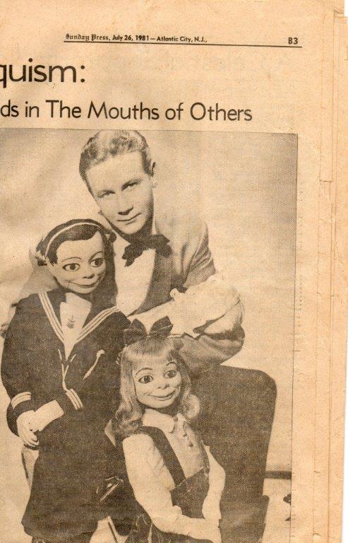 Woody As Used by Walter Olsen, a ventriloquist figure attributed to Frank Marshall