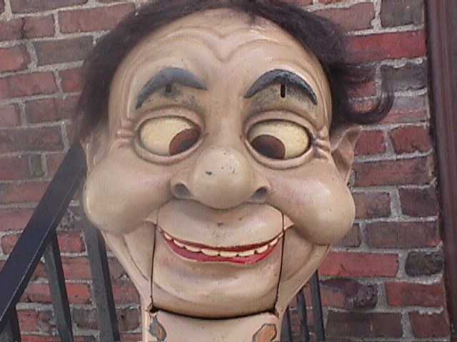 Floyd Bradbury and Wally 1965, a ventriloquist figure attributed to George & Glenn McElroy