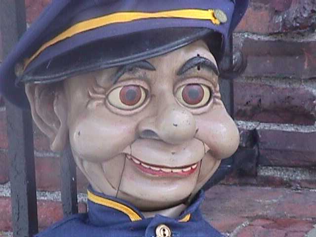 Floyd Bradbury and Wally 1965, a ventriloquist figure attributed to George & Glenn McElroy