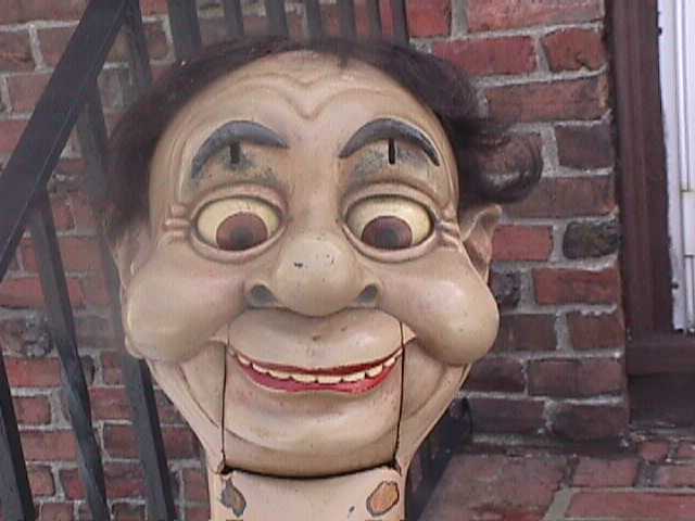 Floyd Bradbury and Wally 1965, a ventriloquist figure attributed to George & Glenn McElroy