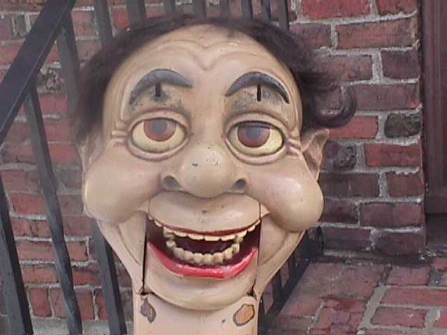 Floyd Bradbury and Wally 1965, a ventriloquist figure attributed to George & Glenn McElroy