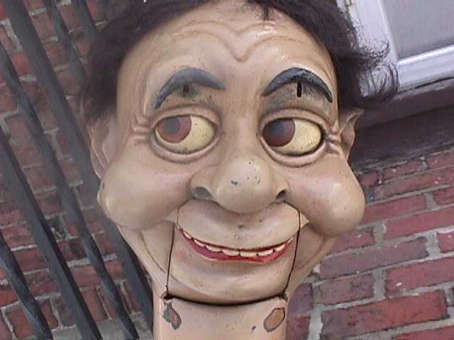 Floyd Bradbury and Wally 1965, a ventriloquist figure attributed to George & Glenn McElroy