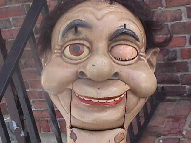 Floyd Bradbury and Wally 1965, a ventriloquist figure attributed to George & Glenn McElroy