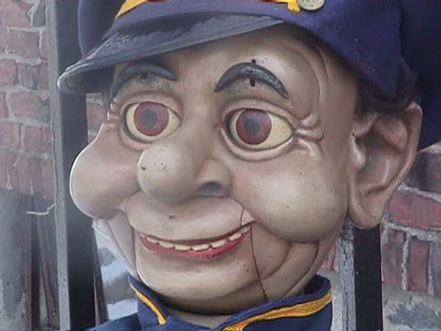 Floyd Bradbury and Wally 1965, a ventriloquist figure attributed to George & Glenn McElroy