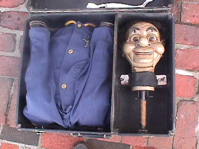 Floyd Bradbury and Wally 1965, a ventriloquist figure attributed to George & Glenn McElroy