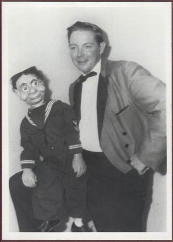 Floyd Bradbury and Wally 1965, a ventriloquist figure attributed to George & Glenn McElroy
